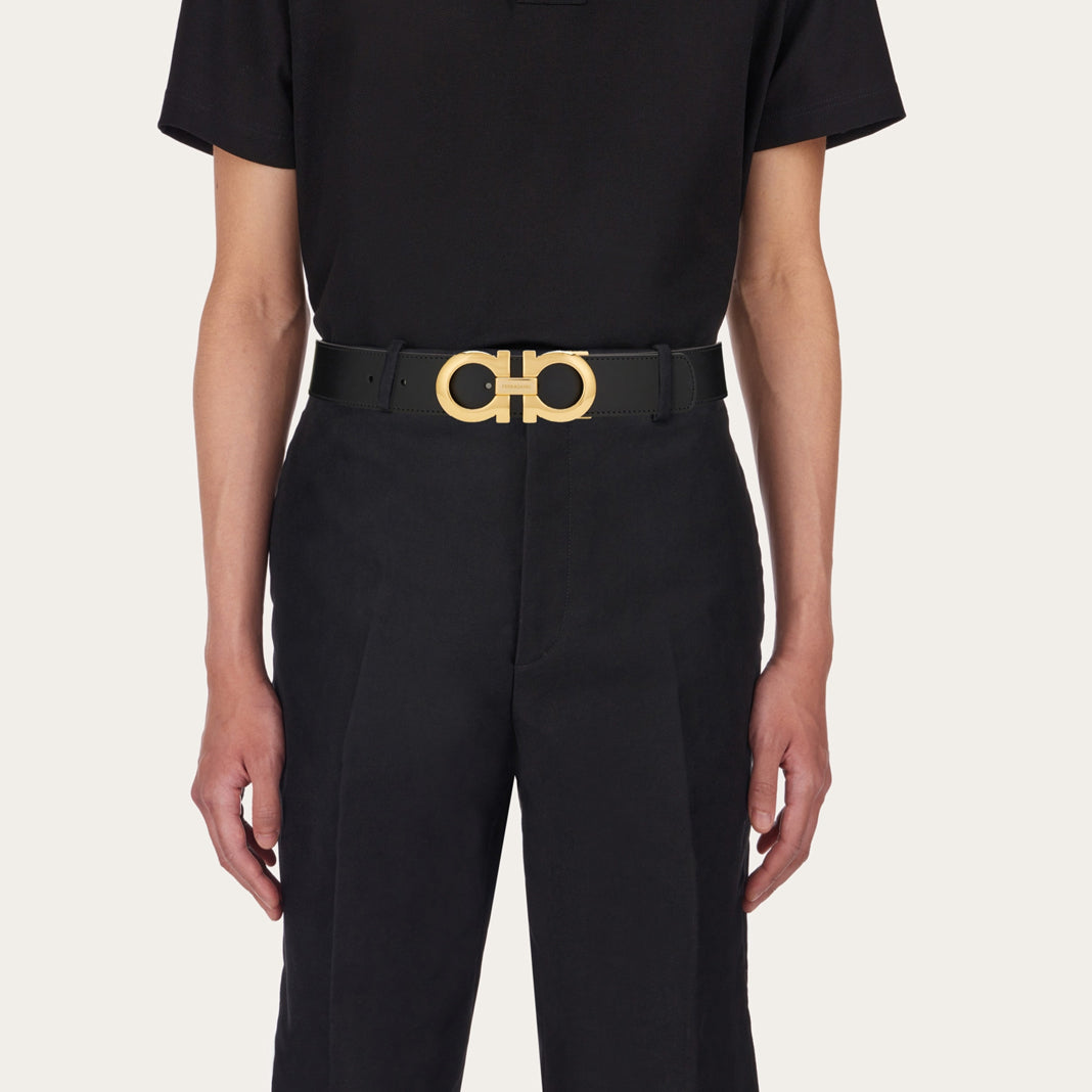 Reversible and adjustable Gancini belt